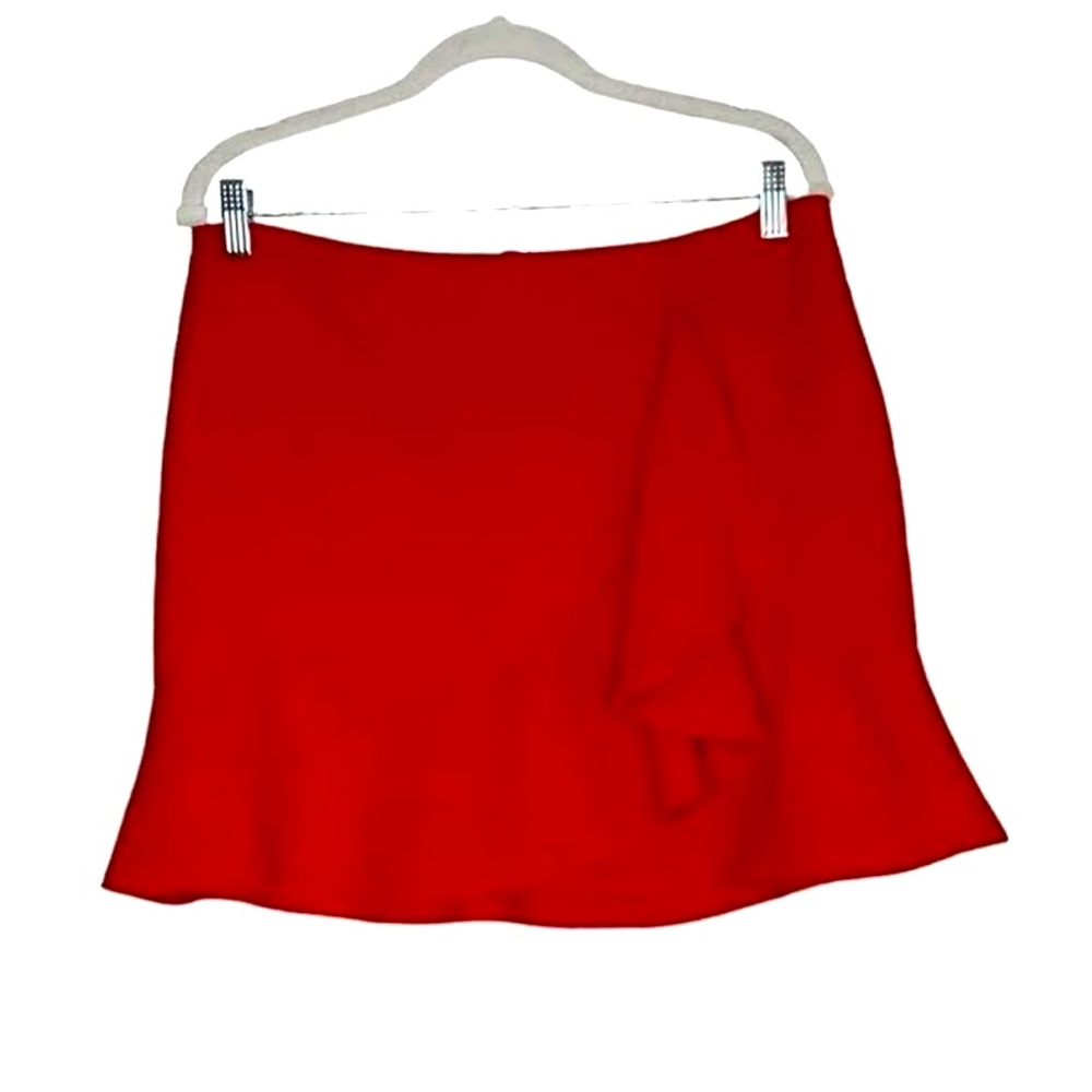 Bardot Red Ruffle A Line Peplum Mini Skirt | Size 10